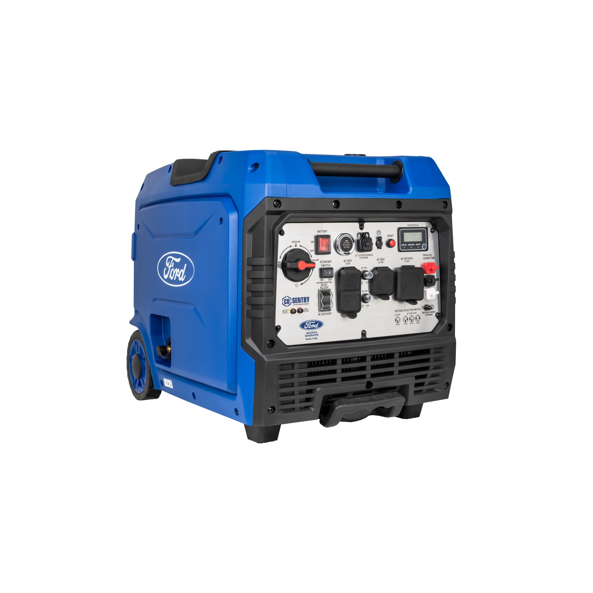 Ford Dual Fuel Inverter Generator — 7,750W Peak, 6,600W Rated, 298cc OHV Engine, Electric Start, USB Ports, Model# FG7750BiSRCO
